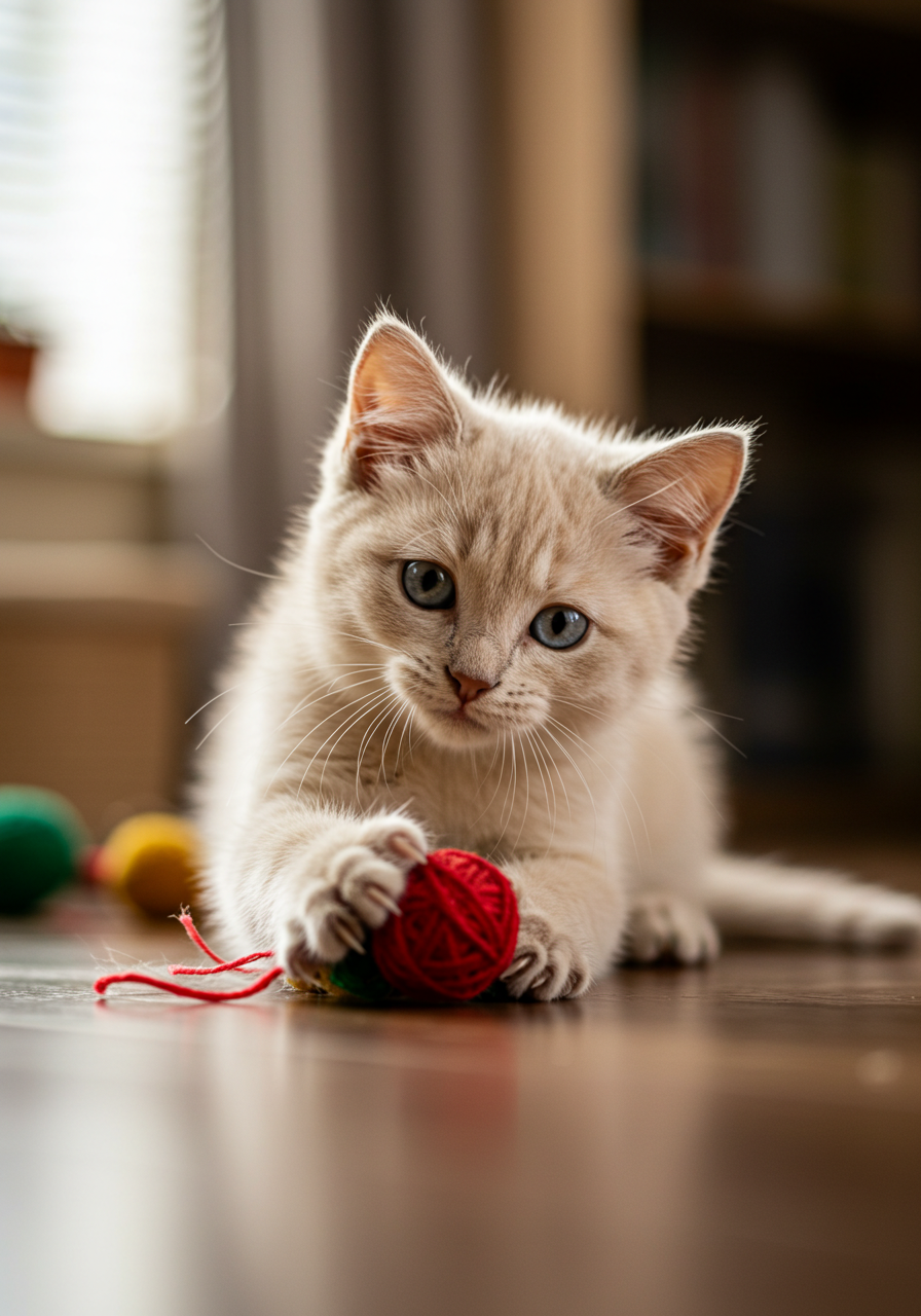 a kitten playing