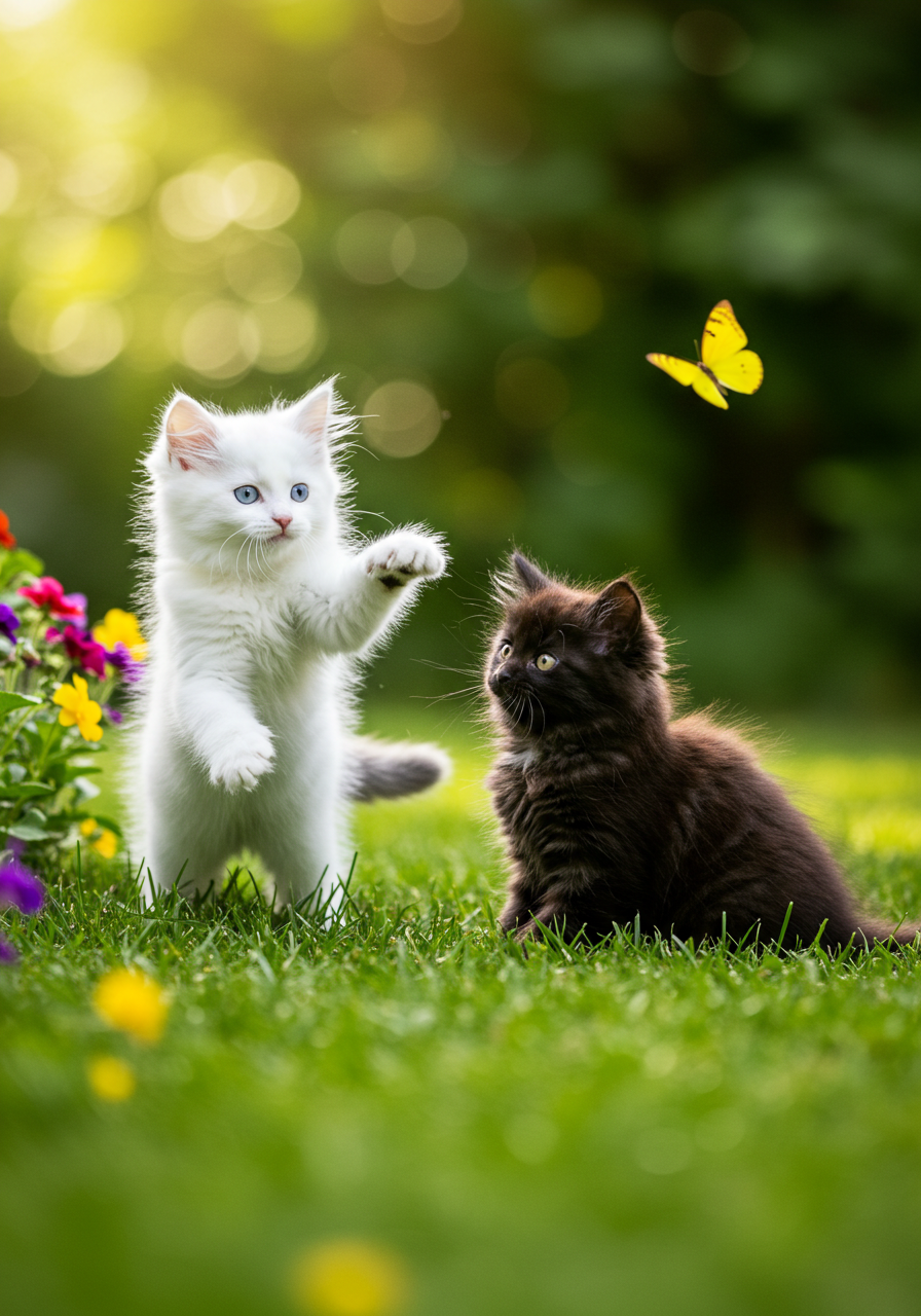 a kittens playing